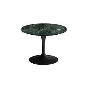 Saarinen 20-Inch Round Low Side Table side/end table Knoll Black Verde Alpi marble, Satin finish 