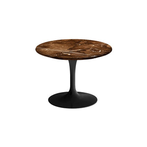 Saarinen 20-Inch Round Low Side Table side/end table Knoll Black Espresso marble, Shiny finish 