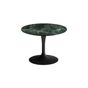 Saarinen 20-Inch Round Low Side Table side/end table Knoll Black Verde Alpi marble, Shiny finish 