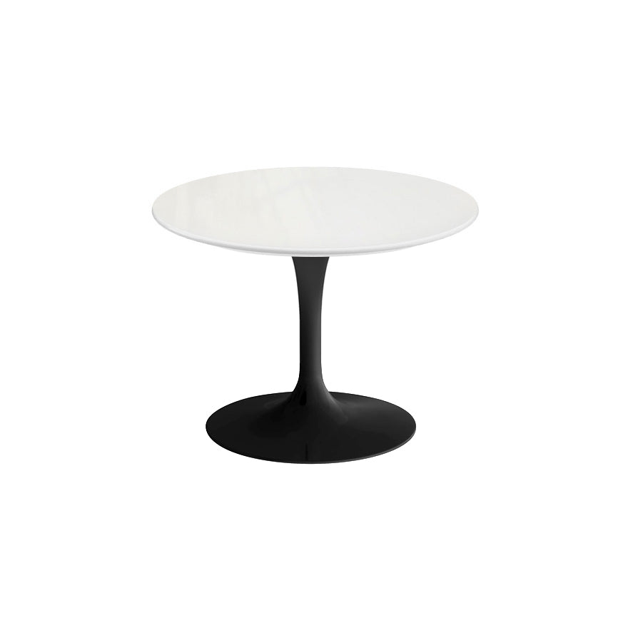 Saarinen 20-Inch Round Low Side Table side/end table Knoll Black Vetro Bianco