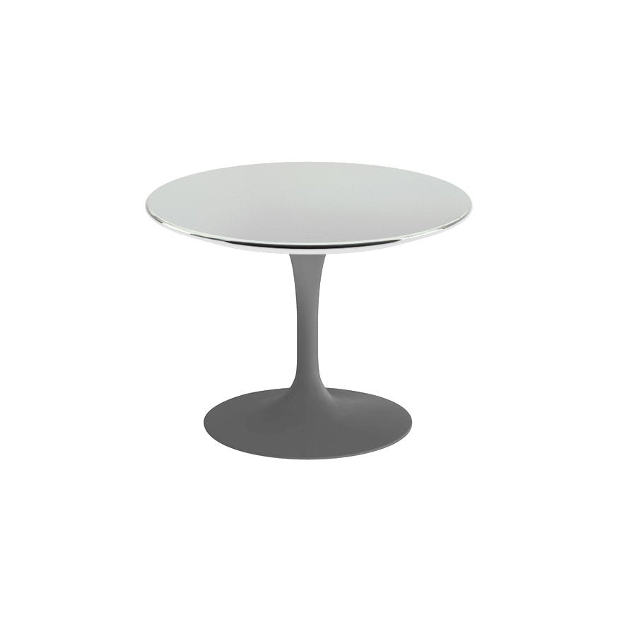 Saarinen 20-Inch Round Low Side Table side/end table Knoll Grey Chrome