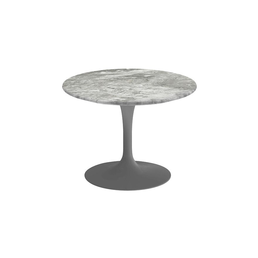 Saarinen 20-Inch Round Low Side Table side/end table Knoll Grey Grey marble, Satin finish
