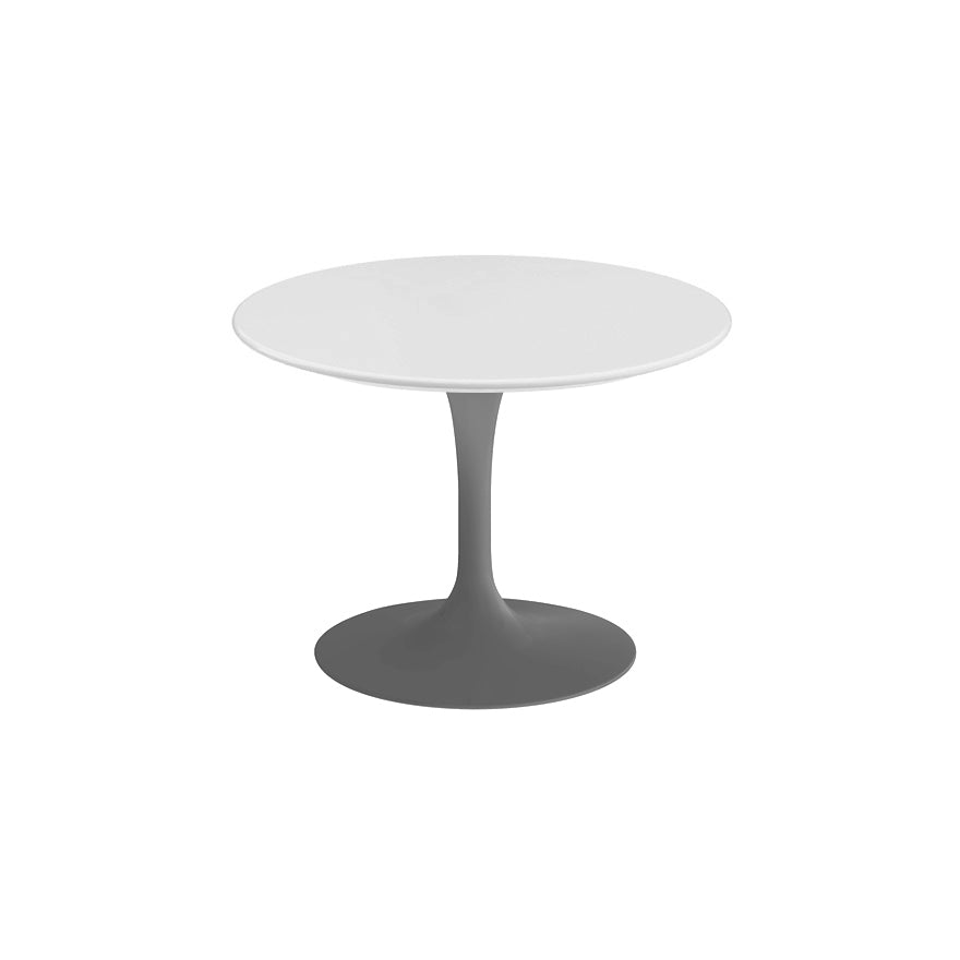 Saarinen 20-Inch Round Low Side Table side/end table Knoll Grey White laminate, Satin finish
