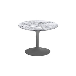 Saarinen 20-Inch Round Low Side Table side/end table Knoll Grey Arabescato marble, Satin finish 