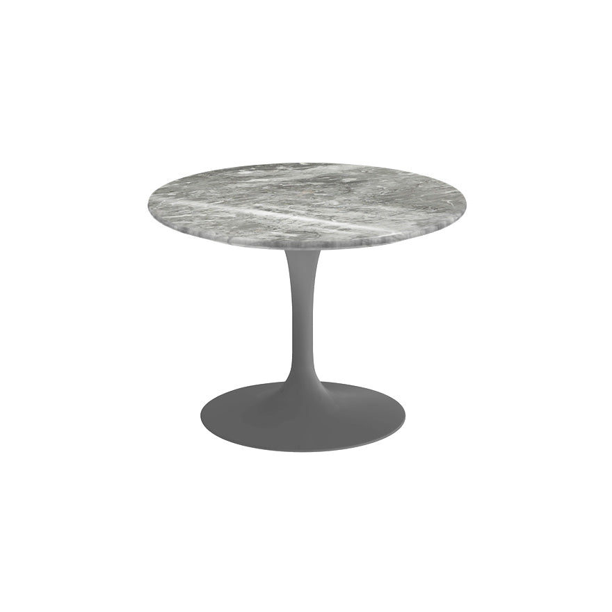Saarinen 20-Inch Round Low Side Table side/end table Knoll Grey Grey marble, Shiny finish
