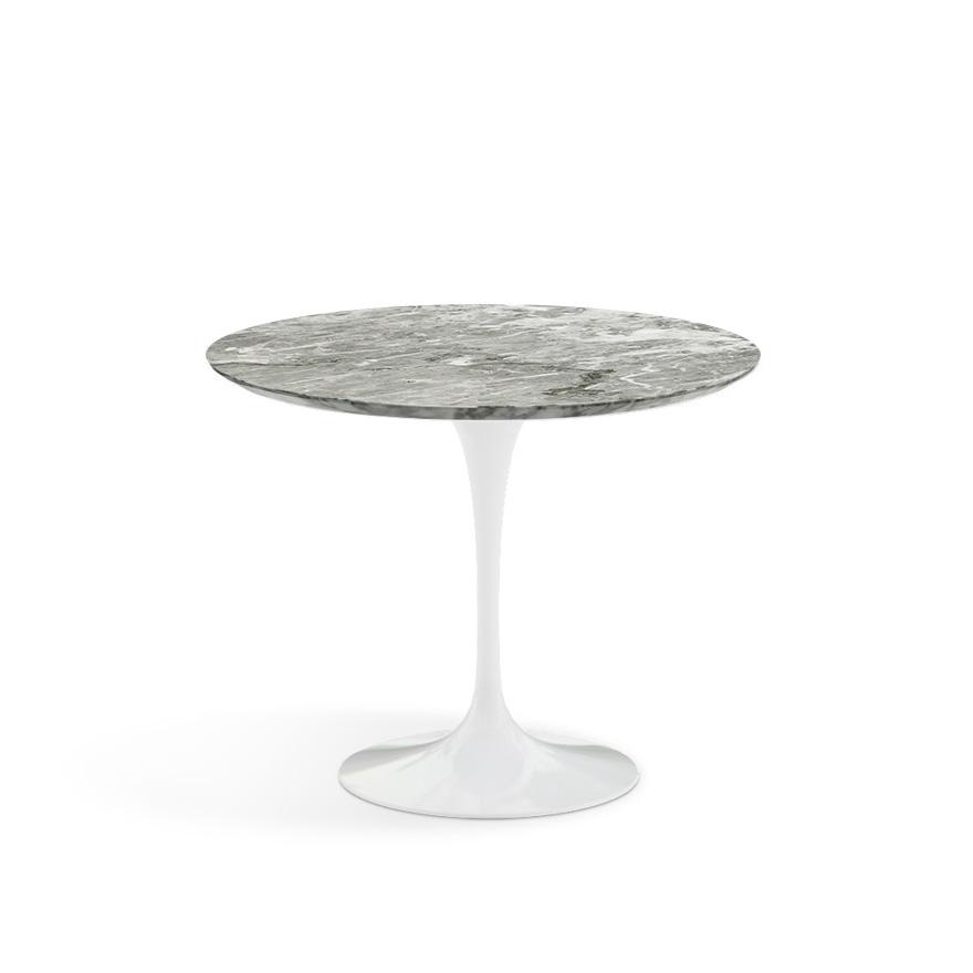 Saarinen 35" Round Dining Table Dining Tables Knoll White Grey marble, Satin finish