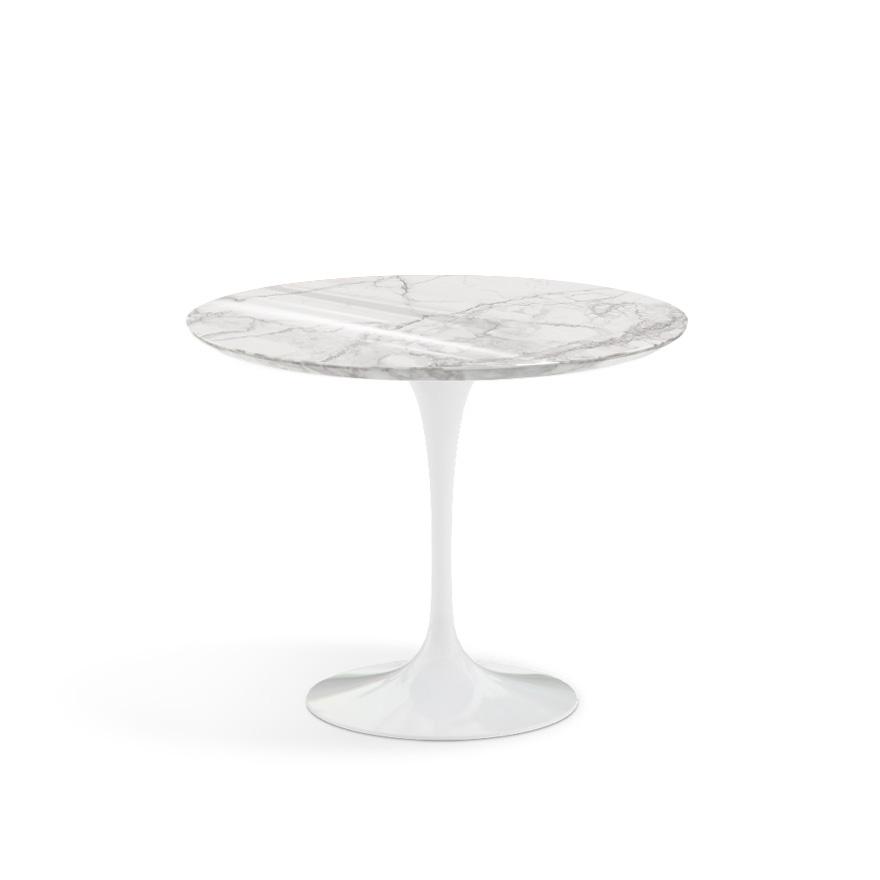 Saarinen 35" Round Dining Table Dining Tables Knoll White Calacatta marble, Shiny finish