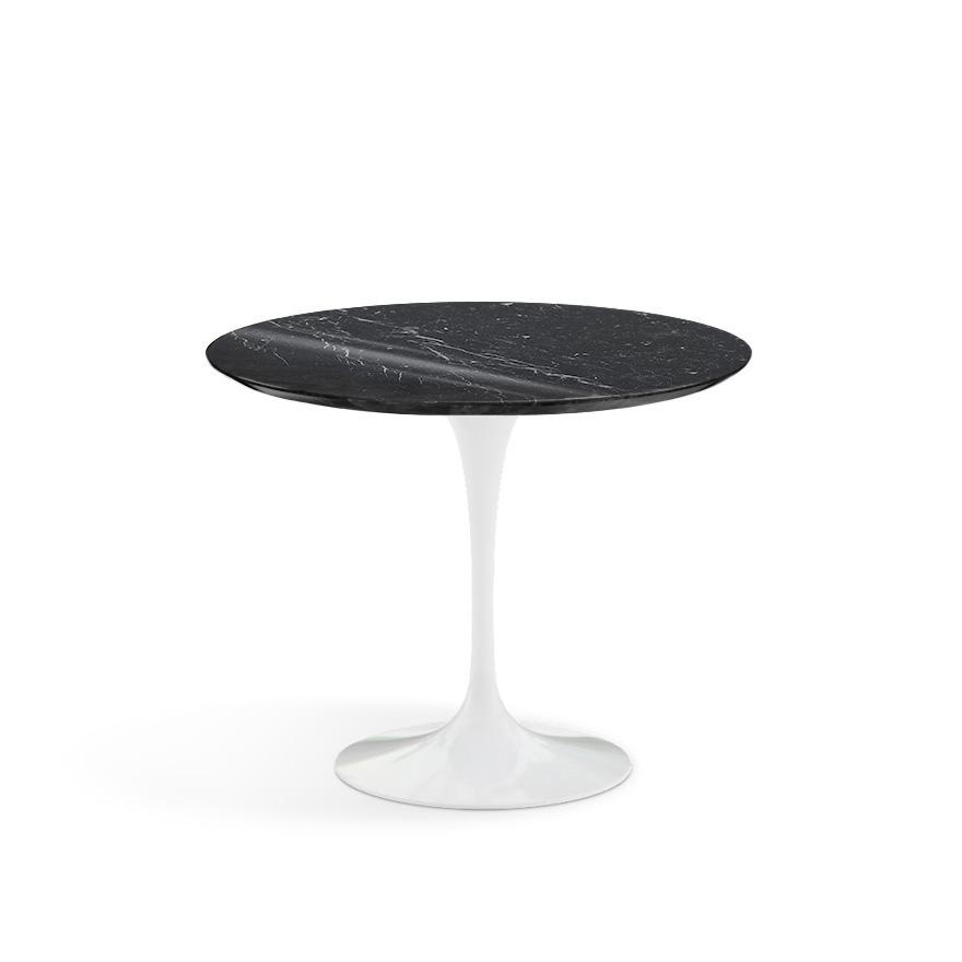 Saarinen 35" Round Dining Table Dining Tables Knoll White Nero Marquina marble, Shiny finish