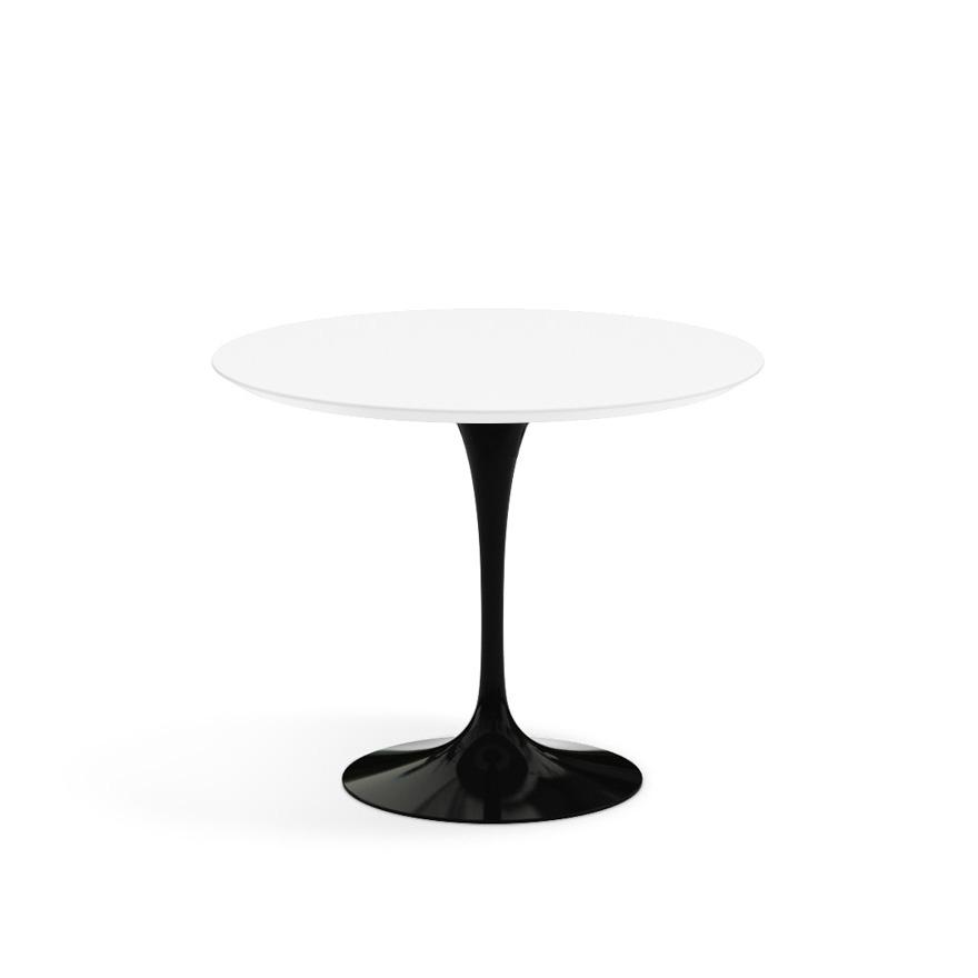 Saarinen 35" Round Dining Table Dining Tables Knoll Black White Laminate