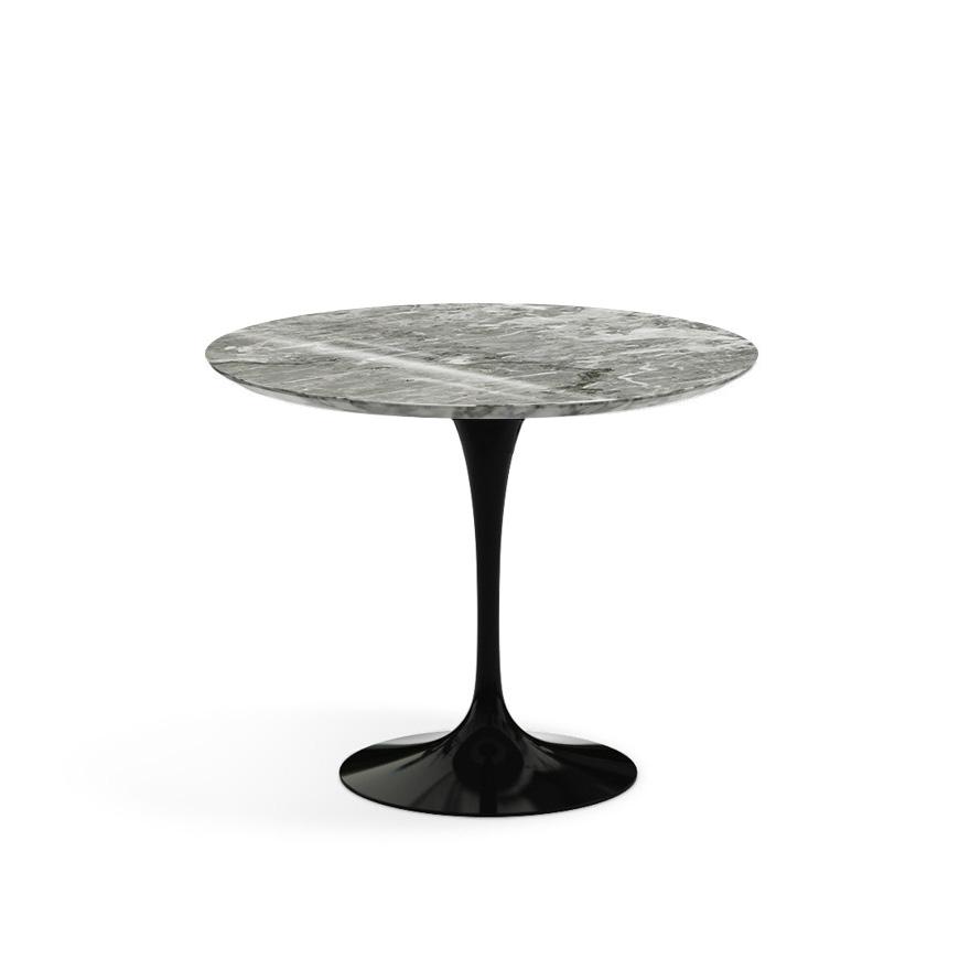 Saarinen 35" Round Dining Table Dining Tables Knoll Black Grey marble, Shiny finish