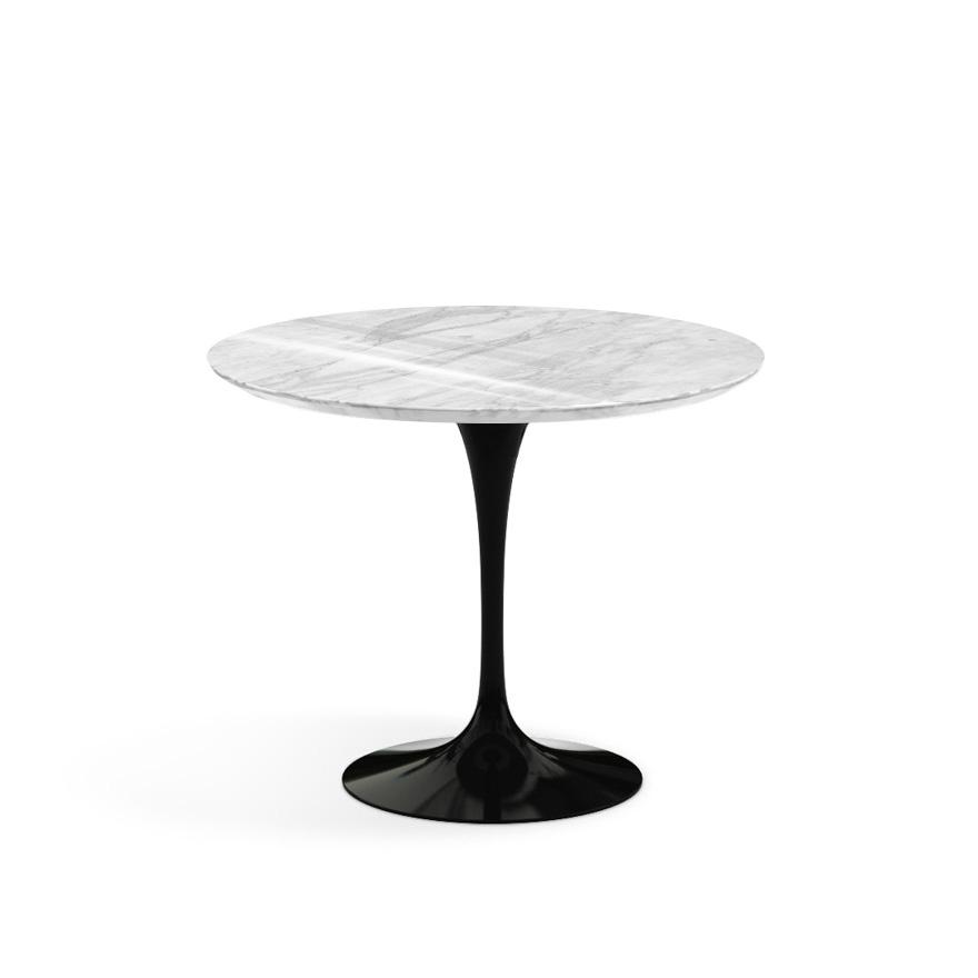 Saarinen 35" Round Dining Table Dining Tables Knoll Black Carrara marble, Shiny finish