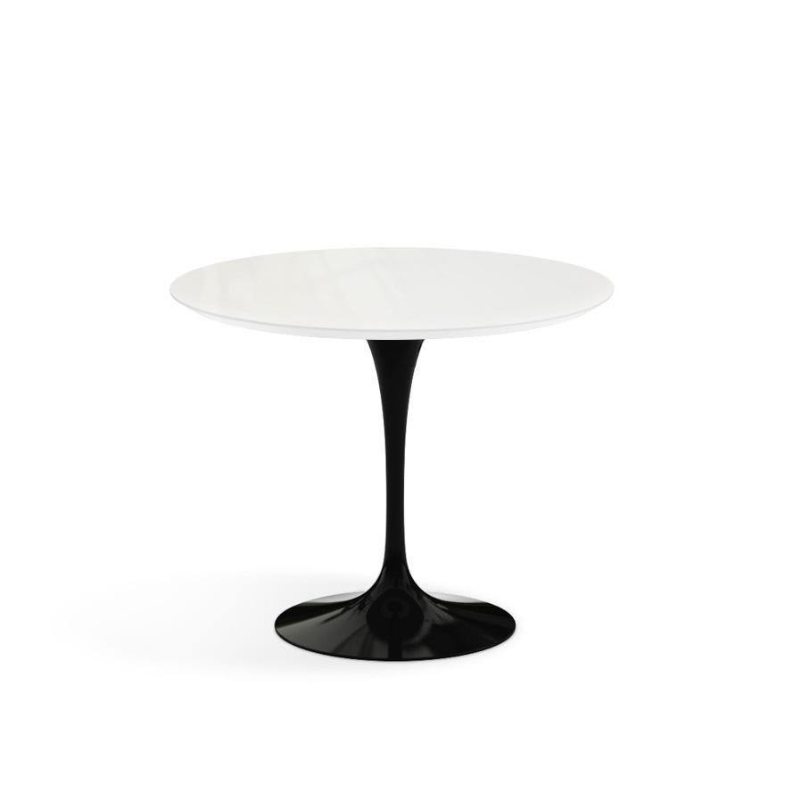 Saarinen 35" Round Dining Table Dining Tables Knoll Black Vetro Bianco