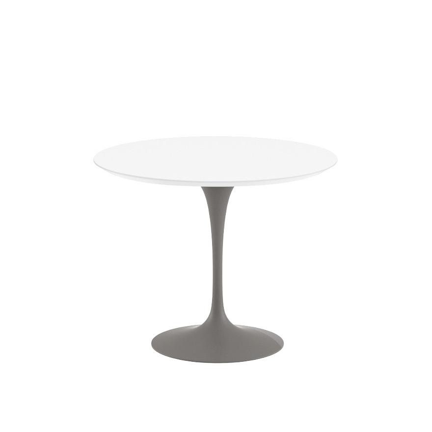 Saarinen 35" Round Dining Table Dining Tables Knoll Grey White Laminate