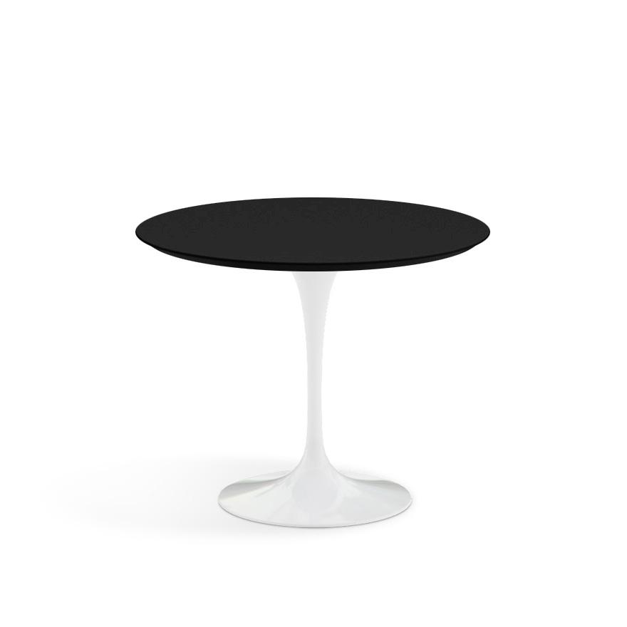 Saarinen 35" Round Dining Table Dining Tables Knoll White Black laminate, Satin finish