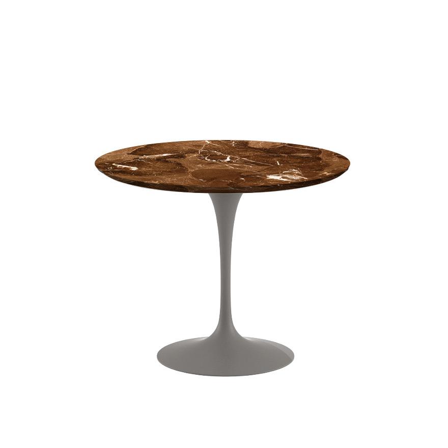 Saarinen 35" Round Dining Table Dining Tables Knoll Grey Espresso marble, Satin finish