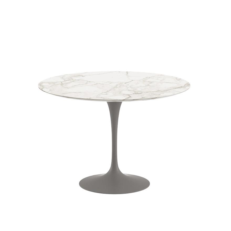 Saarinen 42" Round Dining Table Dining Tables Knoll Grey Calacatta Satin Coated Marble