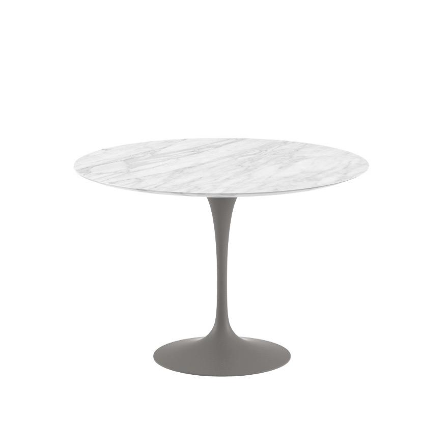 Saarinen 42" Round Dining Table Dining Tables Knoll Grey Carrara Satin Coated Marble