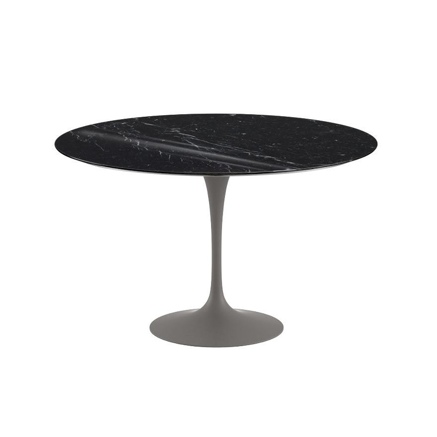 Saarinen 47" Round Dining Table Dining Tables Knoll Grey Nero Marquina marble, Shiny finish