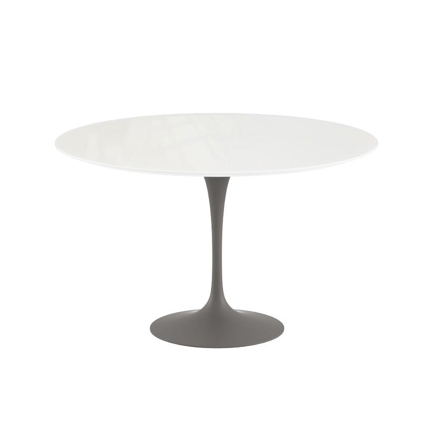Saarinen 47" Round Dining Table Dining Tables Knoll Grey Vetro Bianco