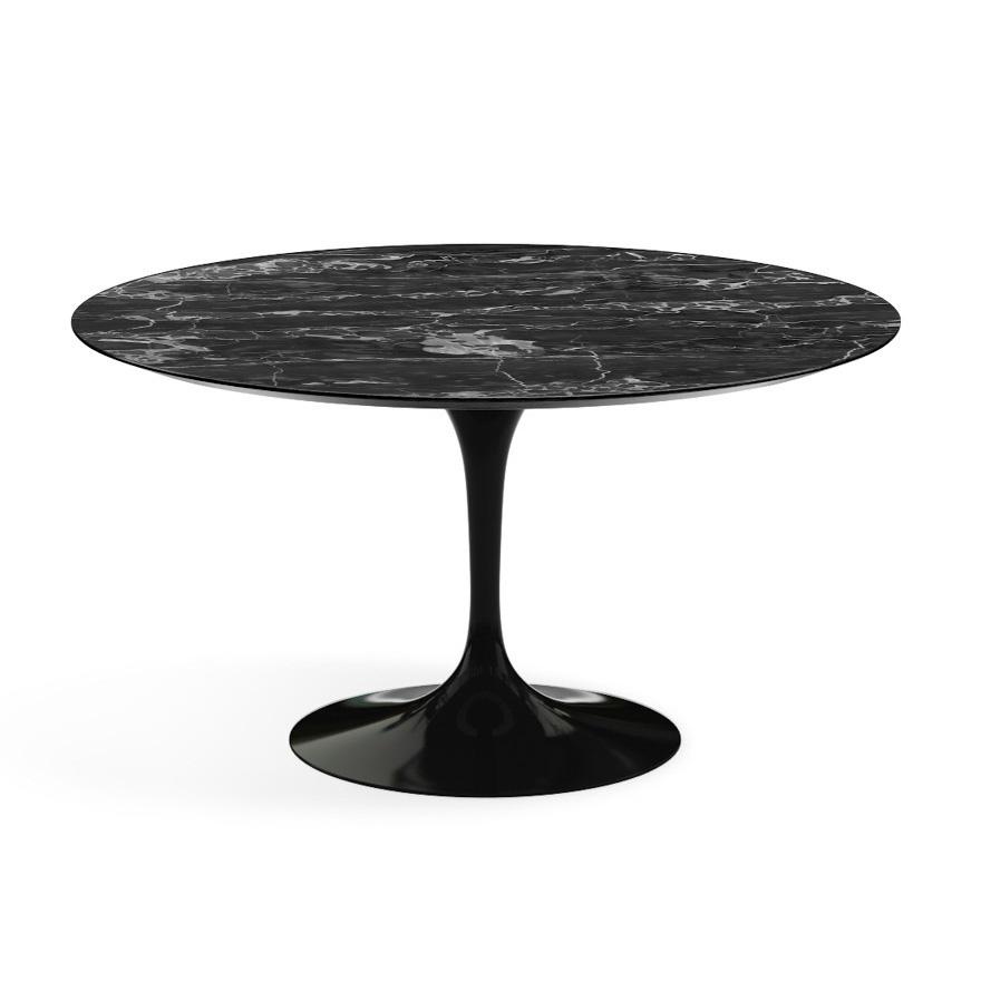 Saarinen 54" Round Dining Table Dining Tables Knoll Black Portoro marble, Satin finish