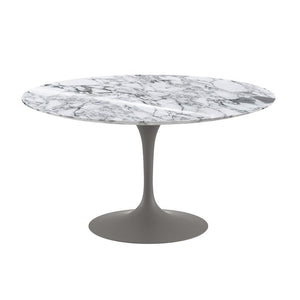Saarinen 54" Round Dining Table Dining Tables Knoll Grey Arabescato marble, Shiny finish 
