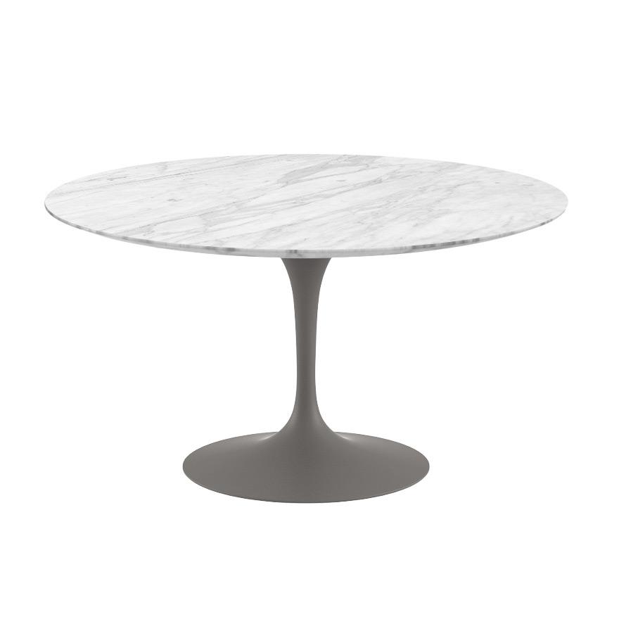 Saarinen 54" Round Dining Table Dining Tables Knoll Grey Carrara marble, Satin finish