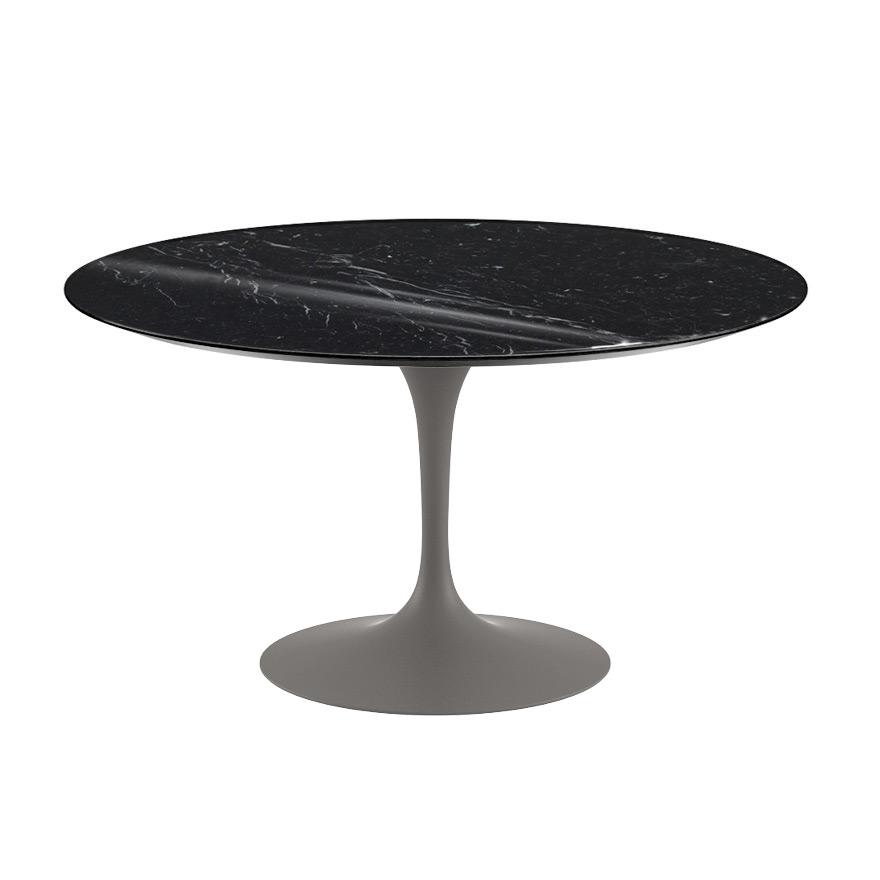 Saarinen 54" Round Dining Table Dining Tables Knoll Grey Nero Marquina marble, Shiny finish