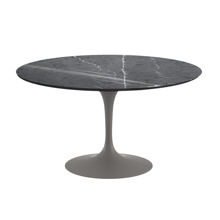 Saarinen 54" Round Dining Table Dining Tables Knoll Grey Grigio Marquina marble, Shiny finish