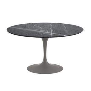 Saarinen 54" Round Dining Table Dining Tables Knoll Grey Grigio Marquina marble, Shiny finish 