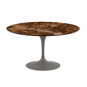 Saarinen 54" Round Dining Table Dining Tables Knoll Grey Espresso marble, Shiny finish 