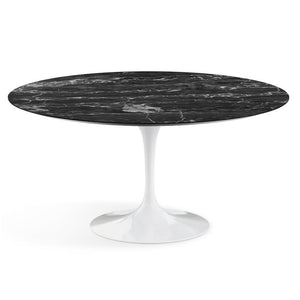 Saarinen 60" Round Dining Table Dining Tables Knoll White Portoro marble, Satin finish 