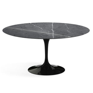 Saarinen 60" Round Dining Table Dining Tables Knoll Black Grigio Marquina marble, Shiny finish 