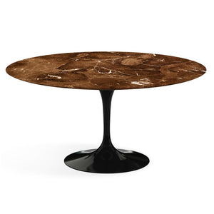 Saarinen 60" Round Dining Table Dining Tables Knoll Black Espresso marble, Satin finish 