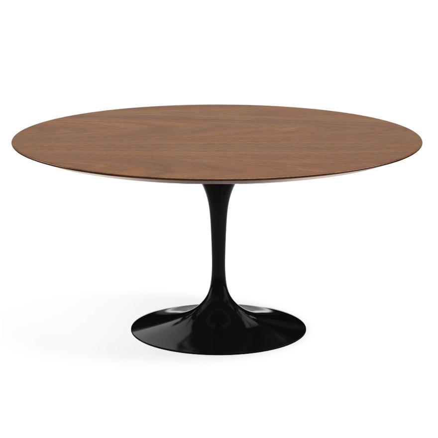 Saarinen 60" Round Dining Table Dining Tables Knoll Black Light Walnut Veneer