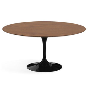 Saarinen 60" Round Dining Table Dining Tables Knoll Black Light Walnut Veneer 