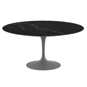 Saarinen 60" Round Dining Table Dining Tables Knoll Grey Nero Marquina Satin Coated Marble 