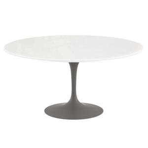 Saarinen 60" Round Dining Table Dining Tables Knoll Grey Vetro Bianco 
