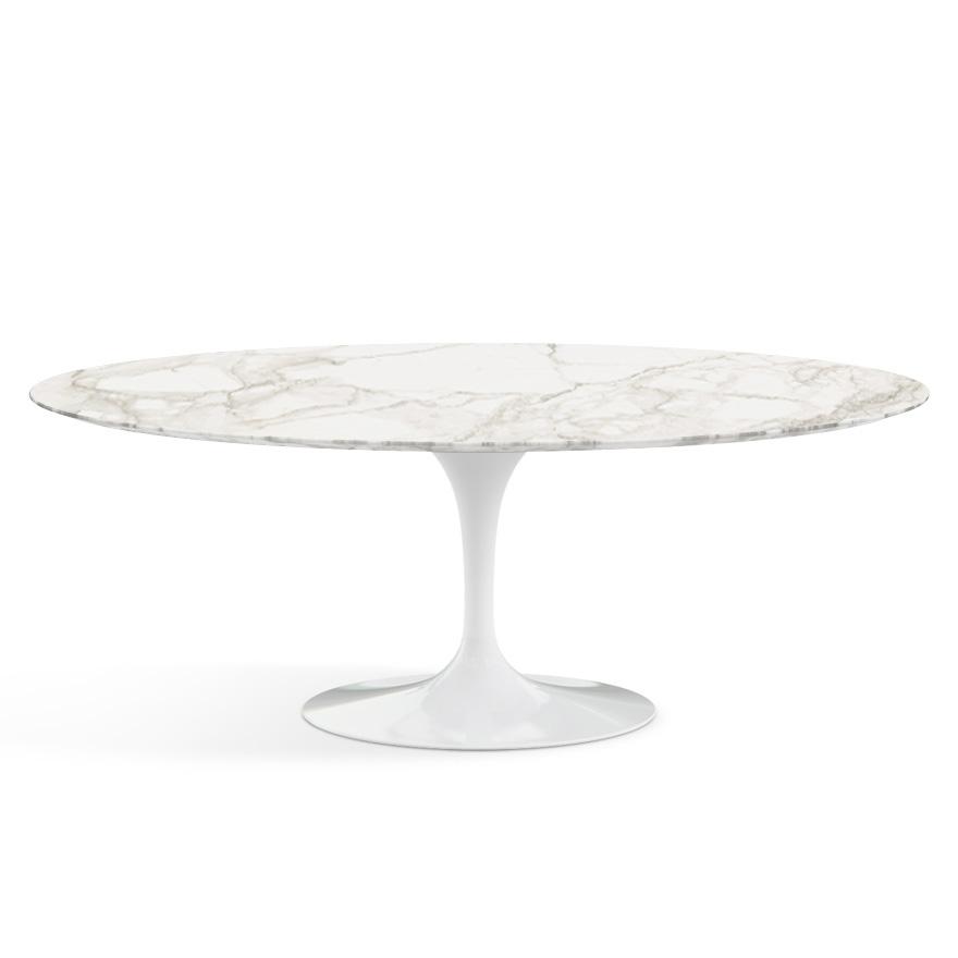 Saarinen 78" Oval Dining Table Medium Dining Tables Knoll White Calacatta marble, Satin finish
