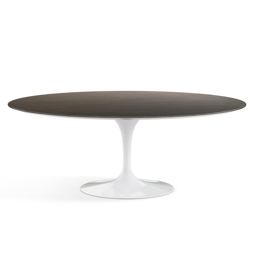 Saarinen 78" Oval Dining Table Medium Dining Tables Knoll White Slate, Natural