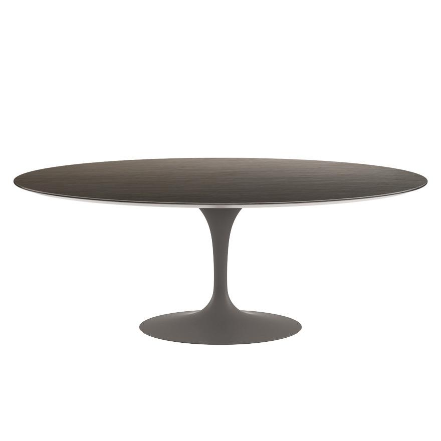 Saarinen 78" Oval Dining Table Medium Dining Tables Knoll Grey Slate, Natural