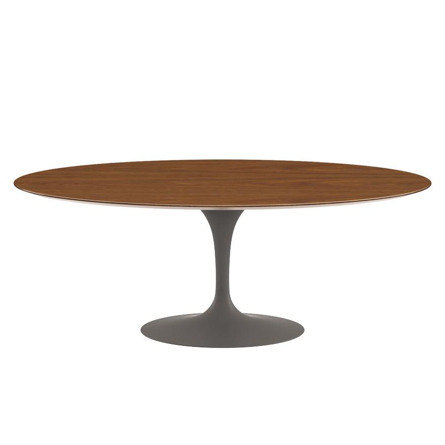 Saarinen 78" Oval Dining Table Medium Dining Tables Knoll Grey Light Walnut