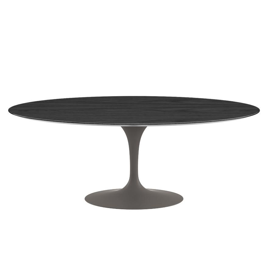 Saarinen 78" Oval Dining Table Medium Dining Tables Knoll Grey Ebonized Walnut