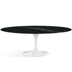 Saarinen 84" Oval Dining Table Dining Tables Knoll White Black Andes, Granite 