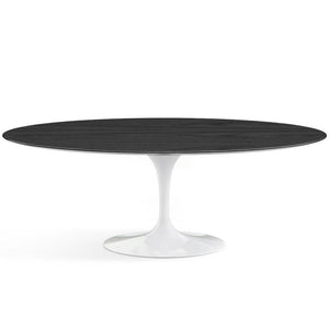 Saarinen 84" Oval Dining Table Dining Tables Knoll White Slate, Natural 