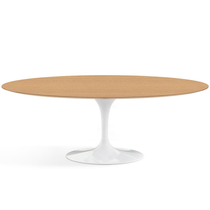 Saarinen 84" Oval Dining Table Dining Tables Knoll White Light Oak
