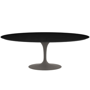 Saarinen 84" Oval Dining Table Dining Tables Knoll Grey Black laminate, Satin finish 