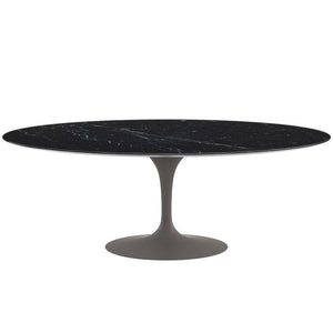 Saarinen 84" Oval Dining Table Dining Tables Knoll Grey Nero Marquina marble, Satin finis 