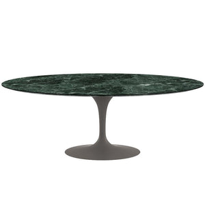 Saarinen 84" Oval Dining Table Dining Tables Knoll Grey Verde Alpi marble, Satin finish 