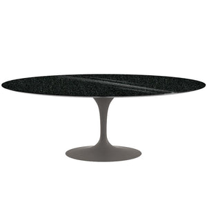 Saarinen 84" Oval Dining Table Dining Tables Knoll Grey Black Andes, Granite 