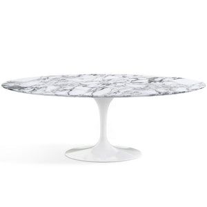 Saarinen 84" Oval Dining Table Dining Tables Knoll White Arabescato marble, Satin finish 
